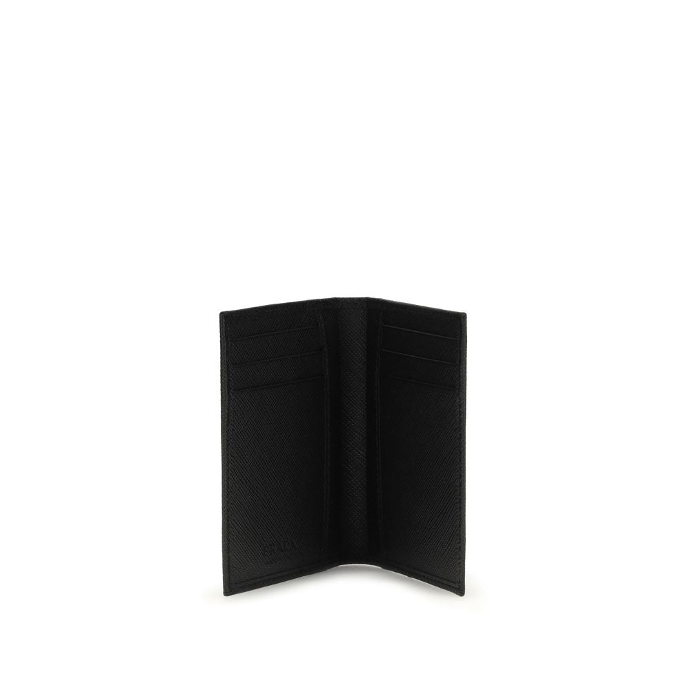 Prada Black Calf Leather Bos Taurus Wallet