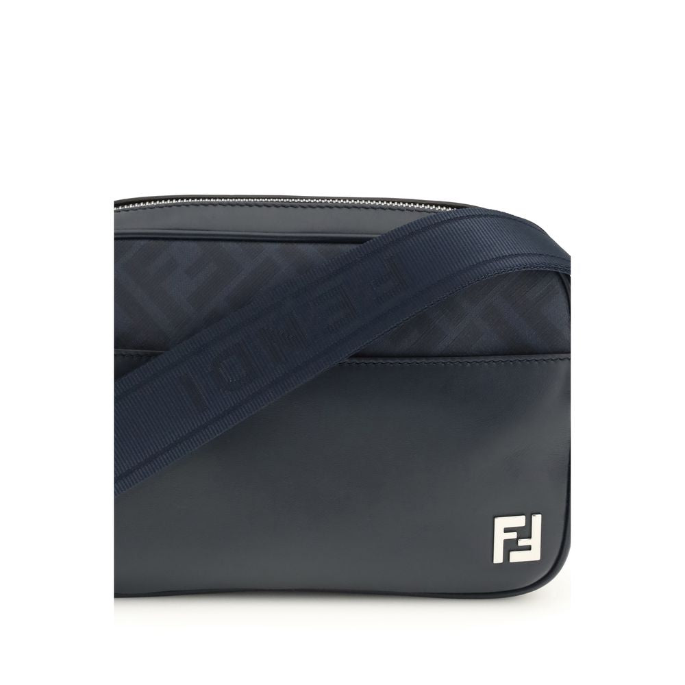 Fendi Blue Calf Leather Bos Taurus Shoulder Bag