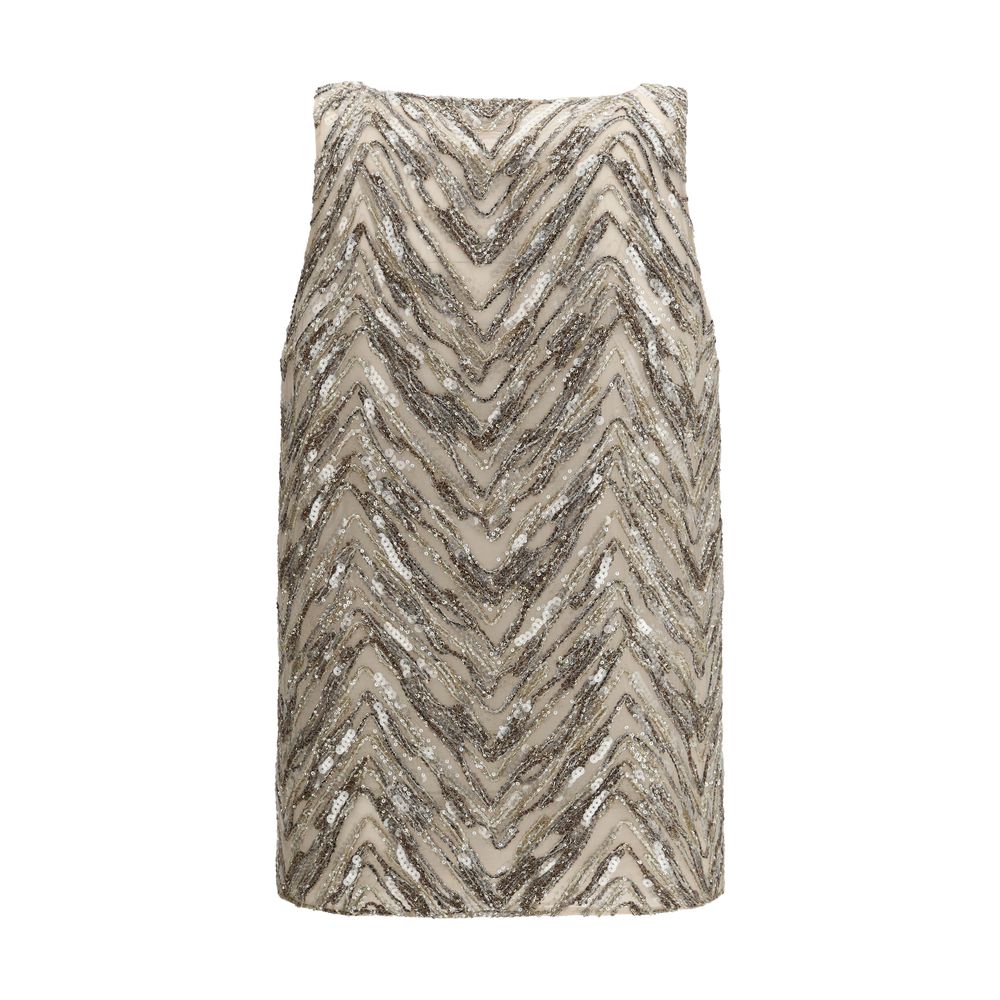 Brunello Cucinelli Beige Silk Top