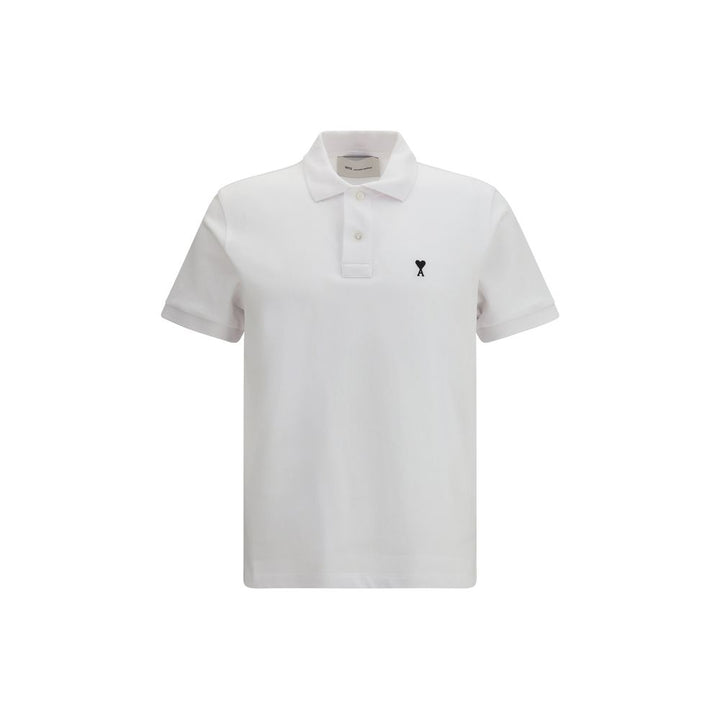 Ami Paris White Cotton Polo Shirt