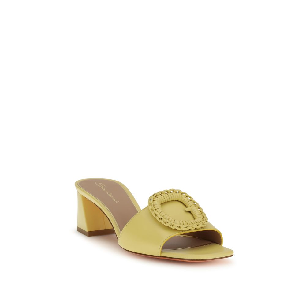 Santoni Bicolor Calf Leather Bos Taurus Mules