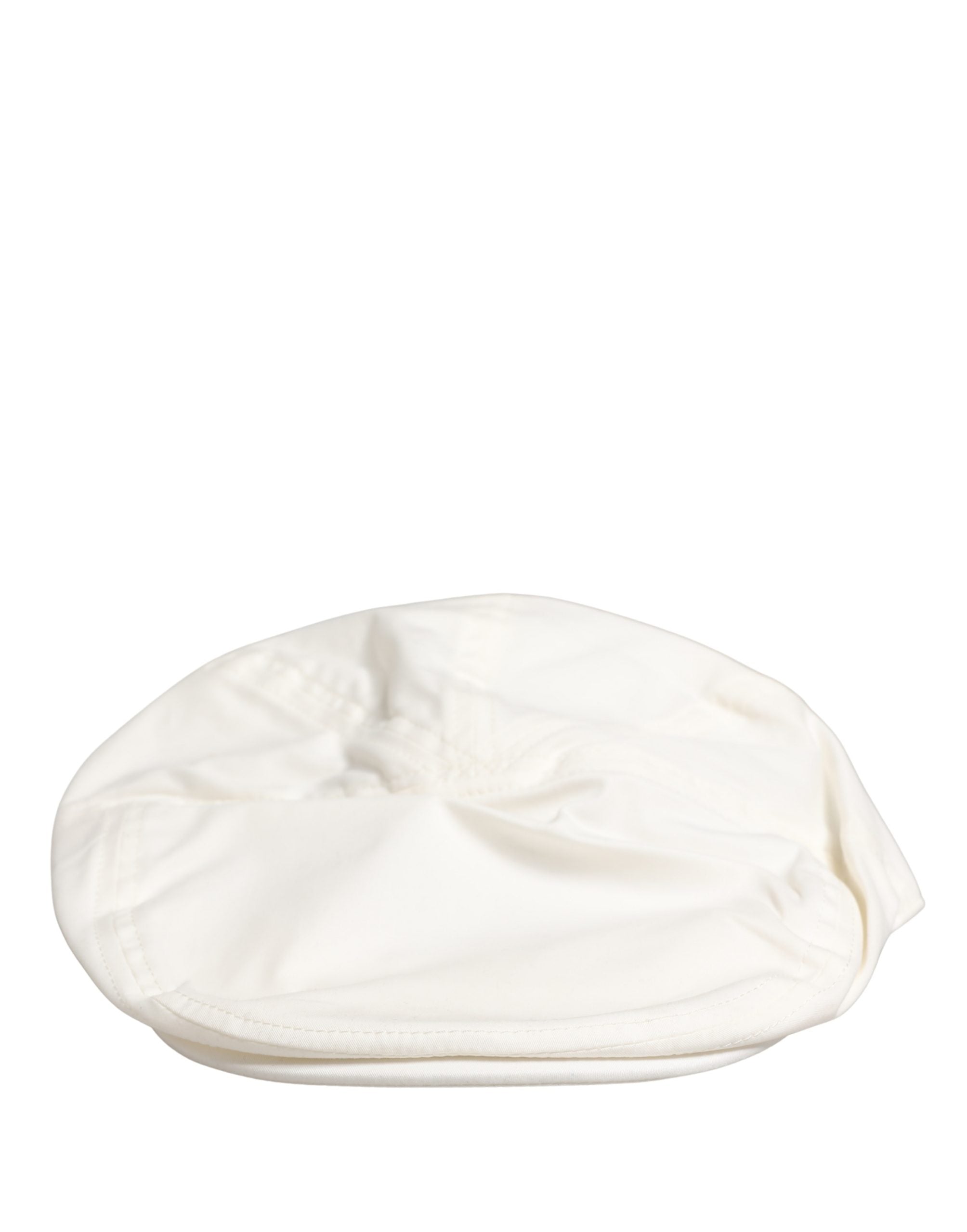 Dolce & Gabbana Men White Cotton Blend Newsboy Cloth Capello Hat