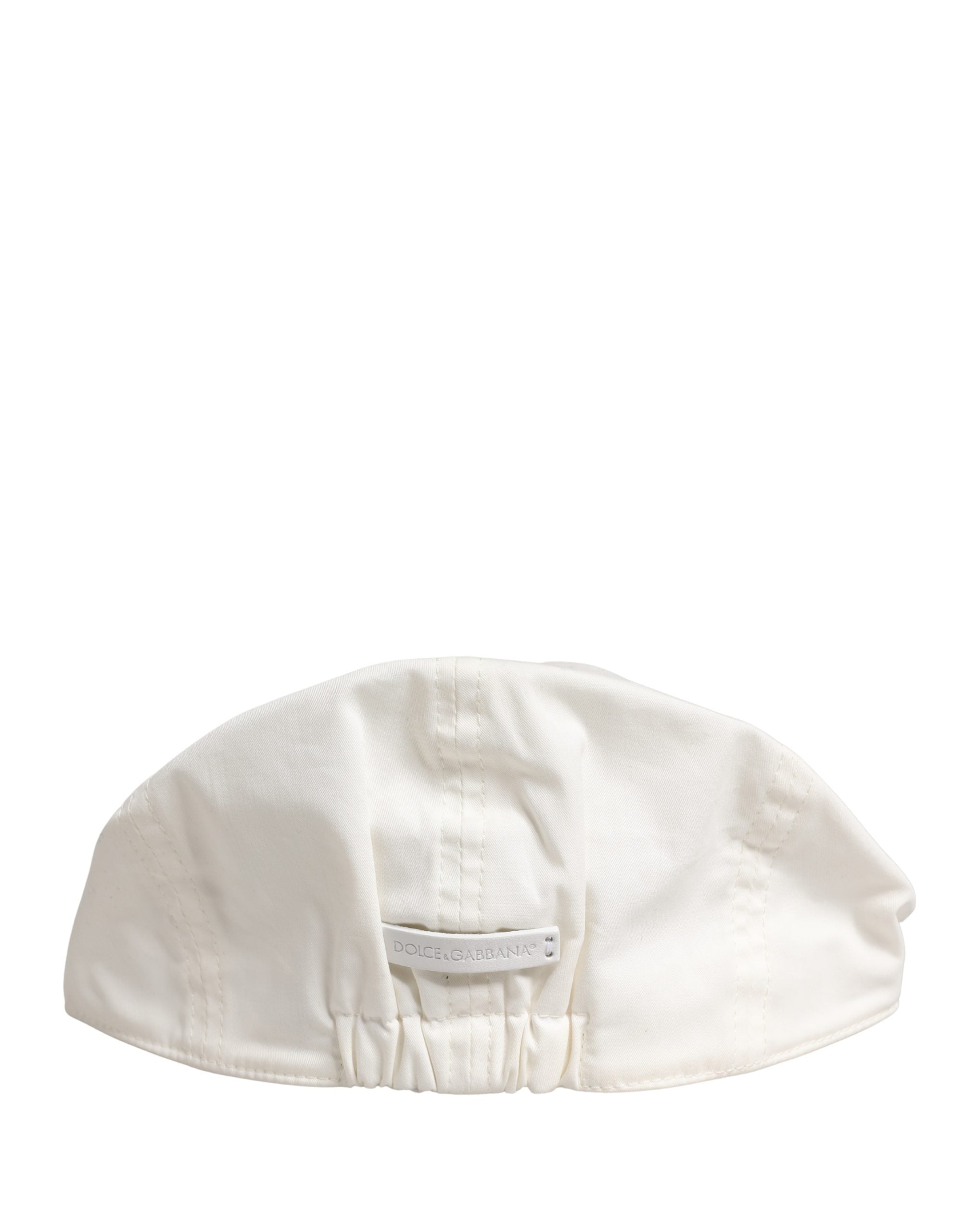 Dolce & Gabbana Men White Cotton Blend Newsboy Cloth Capello Hat