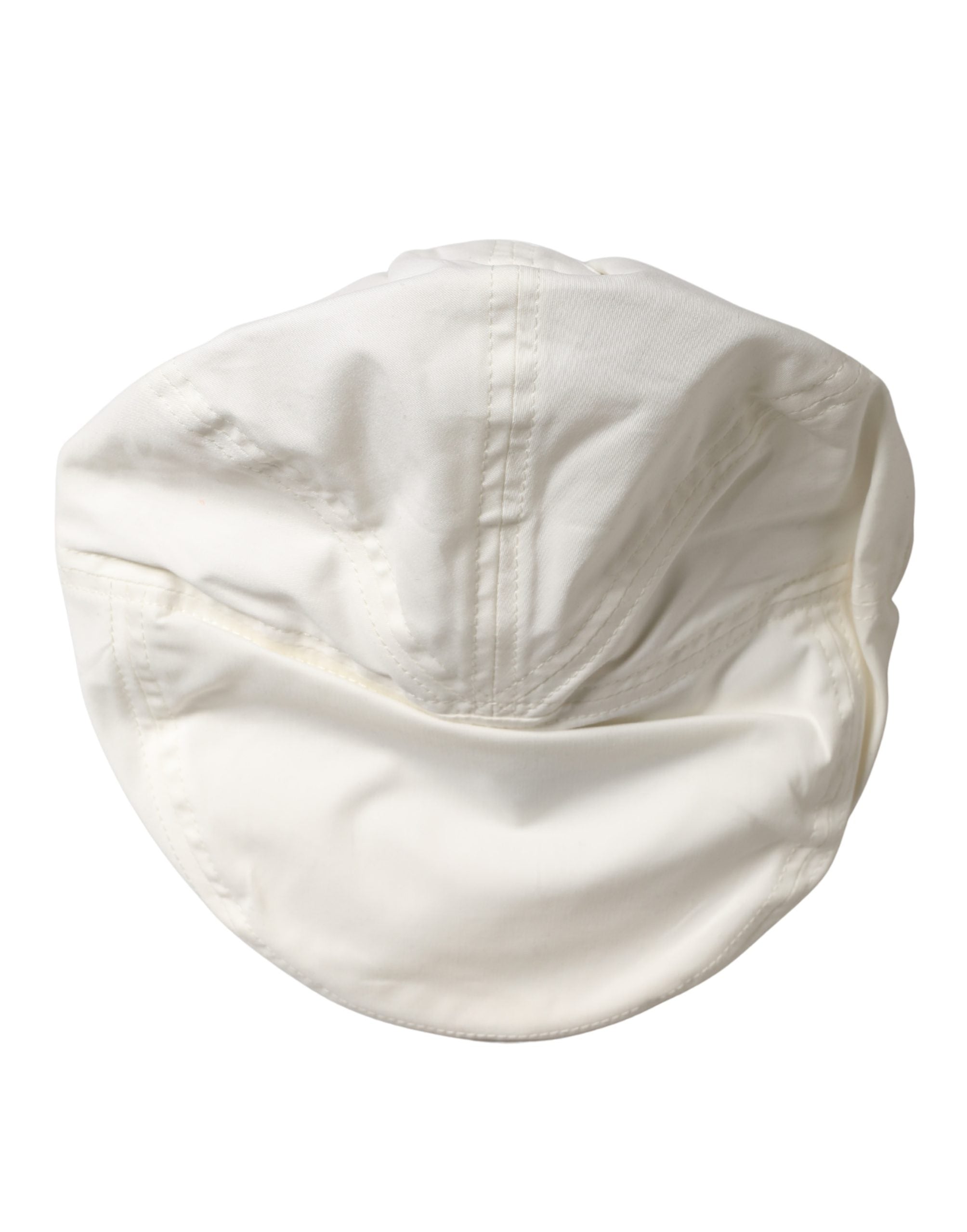 Dolce & Gabbana Men White Cotton Blend Newsboy Cloth Capello Hat