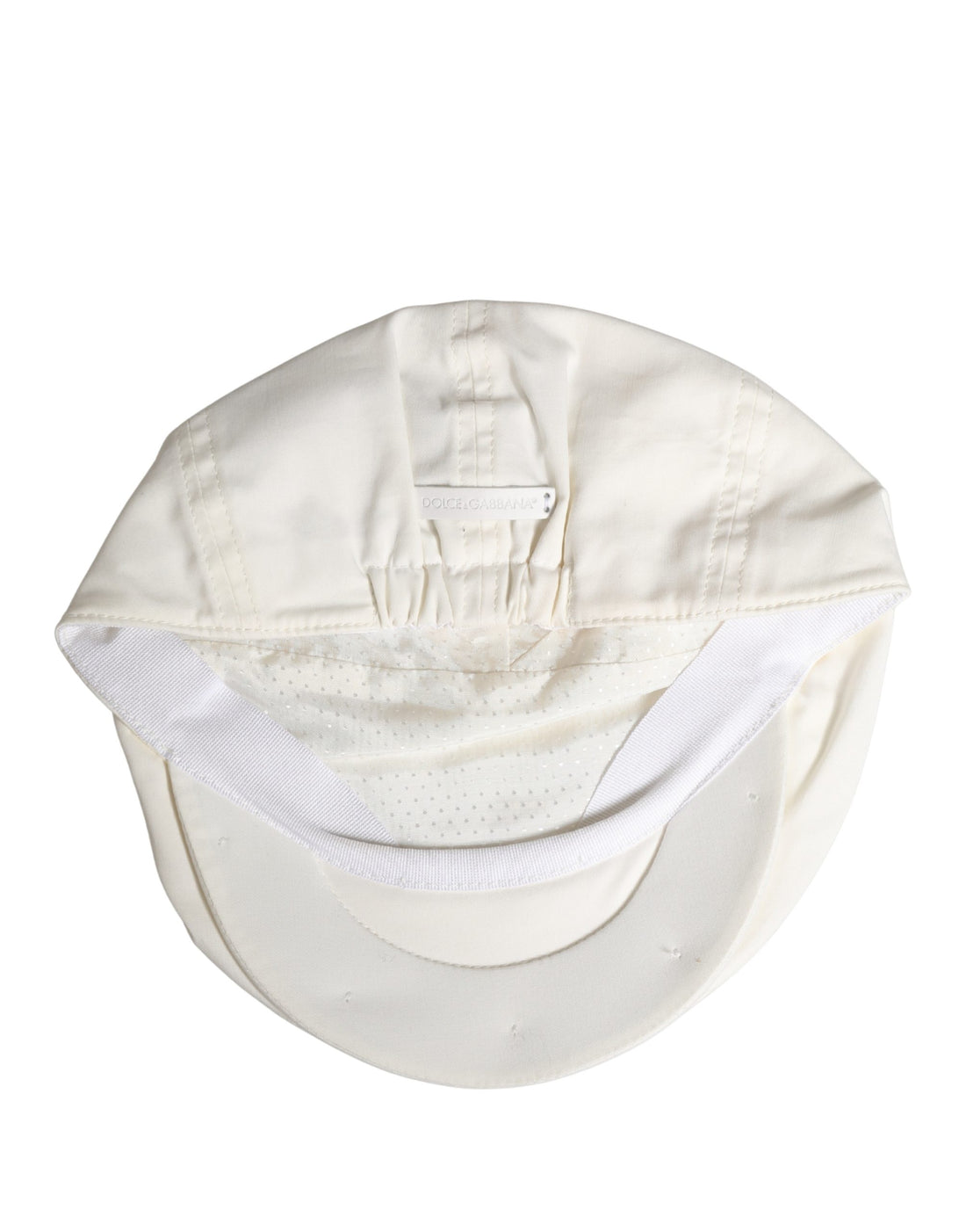 Dolce & Gabbana Men White Cotton Blend Newsboy Cloth Capello Hat