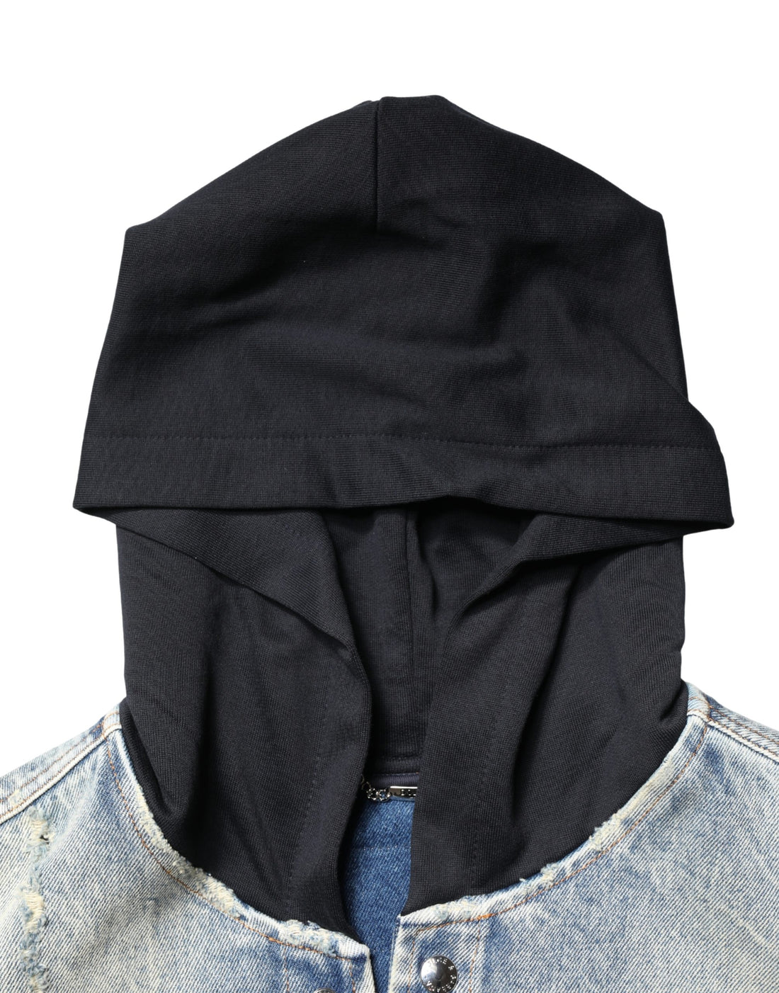 Dolce & Gabbana Blue Hooded Cotton Buttoned Denim Jacket