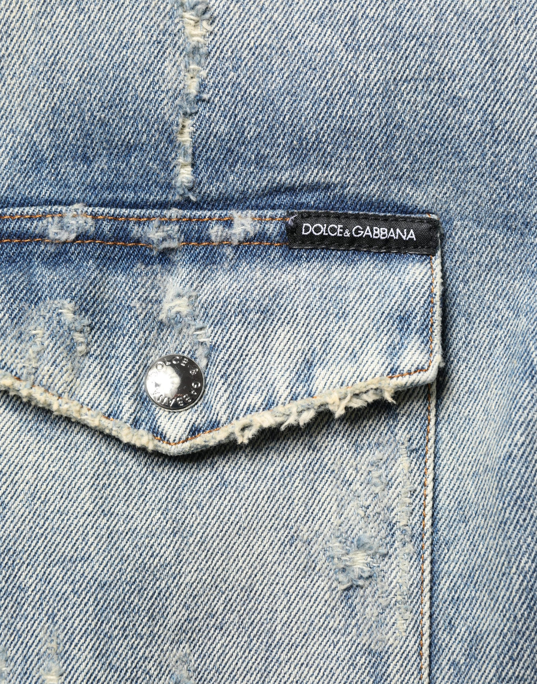 Dolce & Gabbana Blue Hooded Cotton Buttoned Denim Jacket