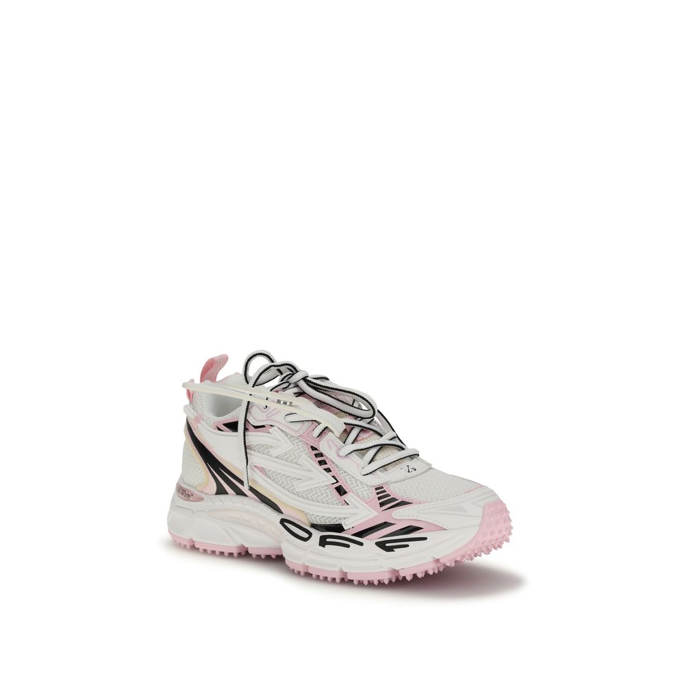 Off-White Multicolor Polyester Athletic Sneakers
