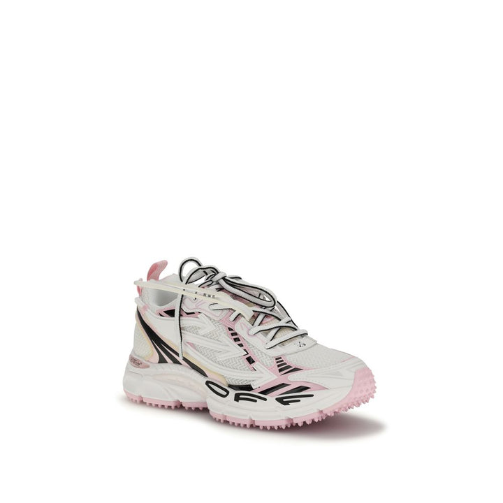Off-White Multicolor Polyester Athletic Sneakers