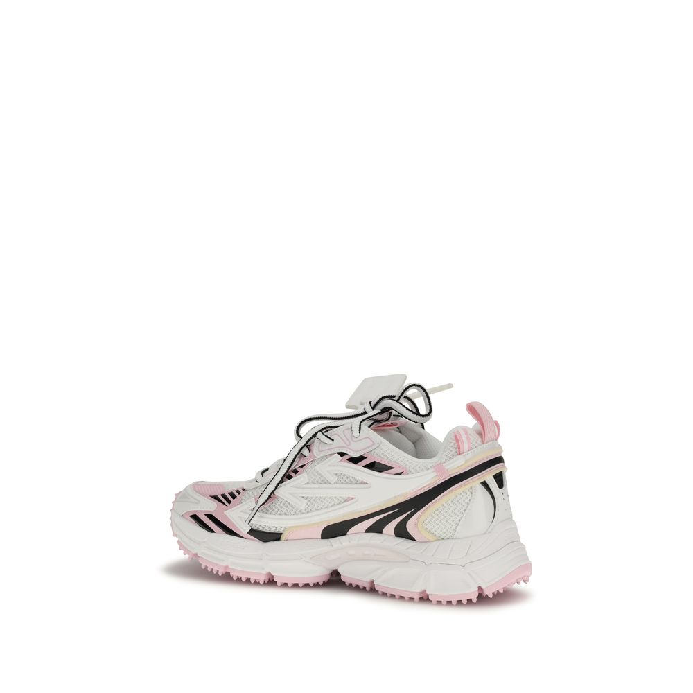 Off-White Multicolor Polyester Athletic Sneakers