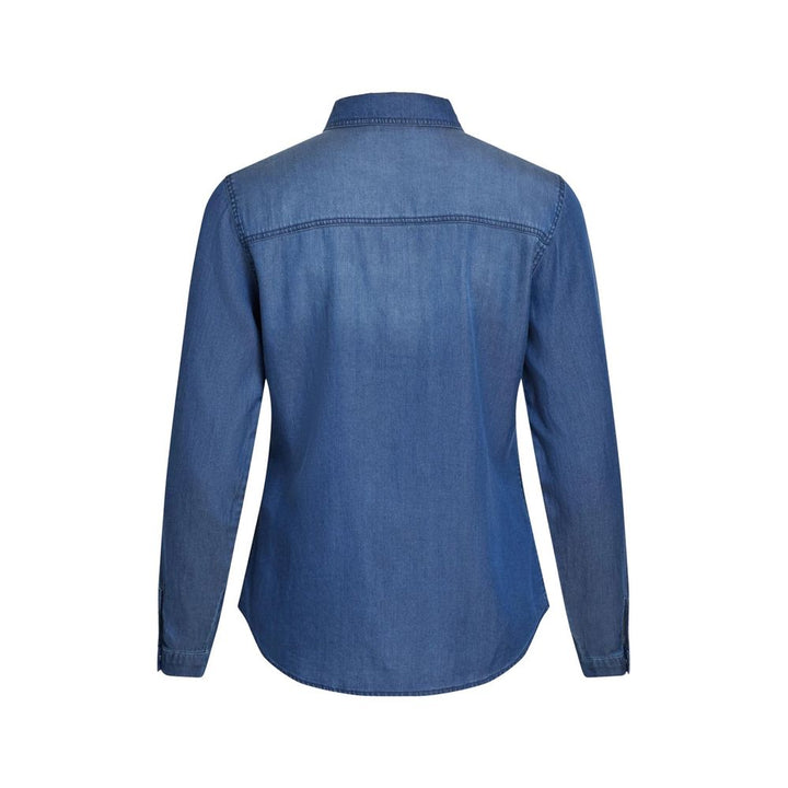 Vila Clothes Blue Cotton Blouse