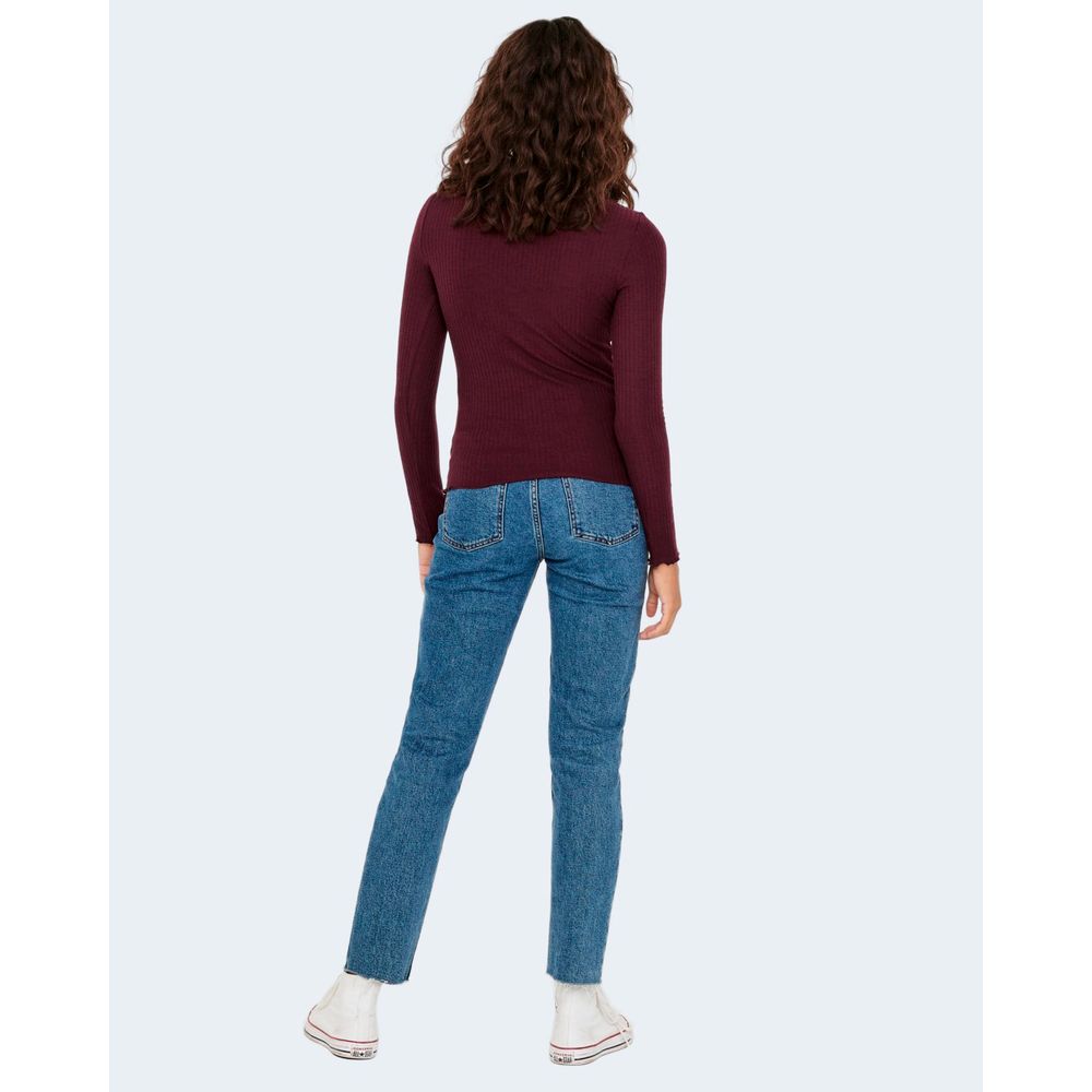 Only Bordeaux Polyester Turtleneck