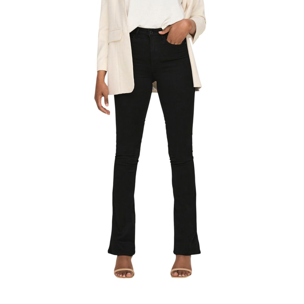 Only Black Cotton Bootcut Jeans