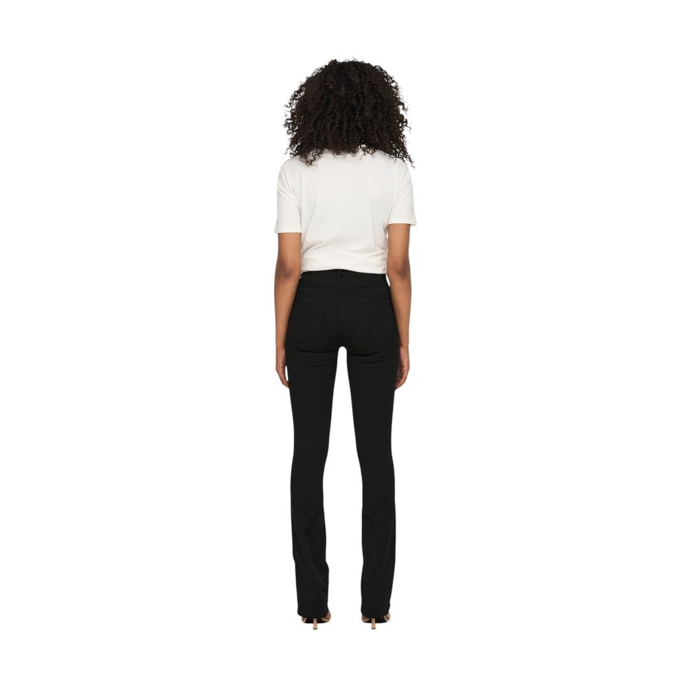 Only Black Cotton Bootcut Jeans