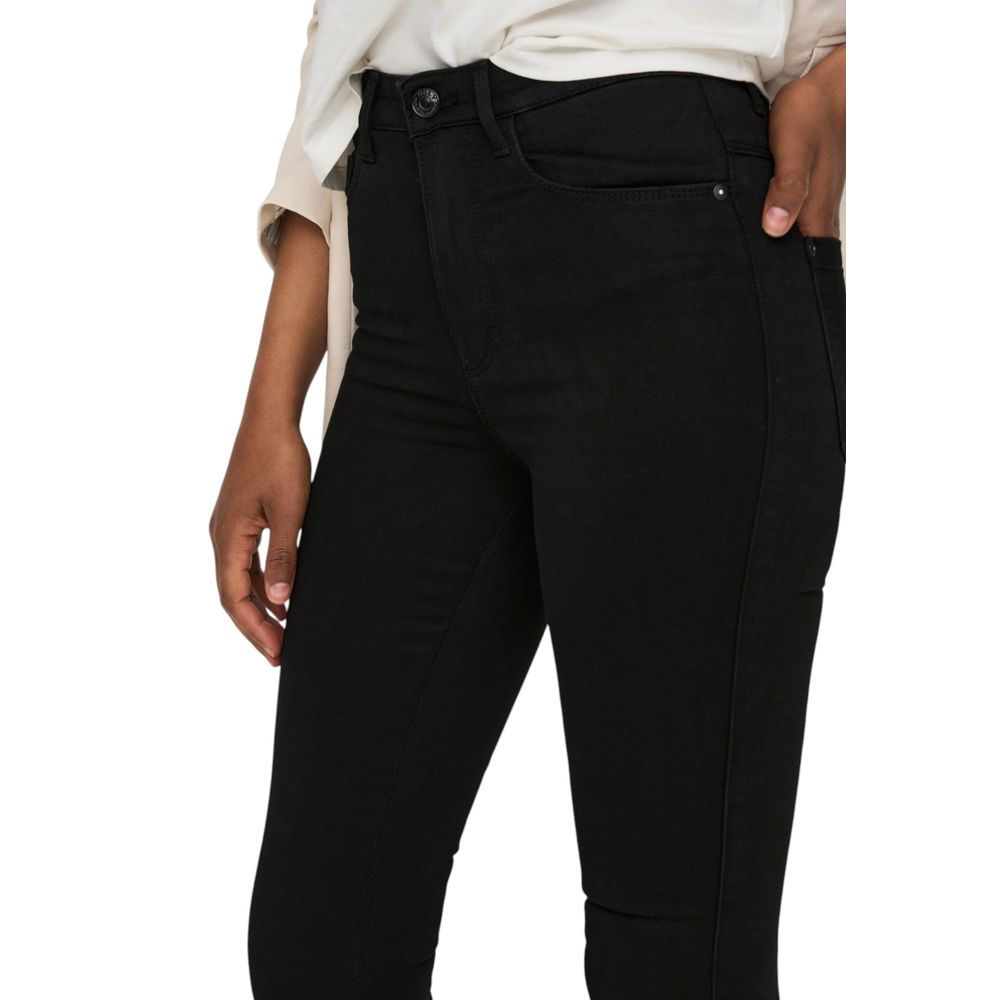 Only Black Cotton Bootcut Jeans