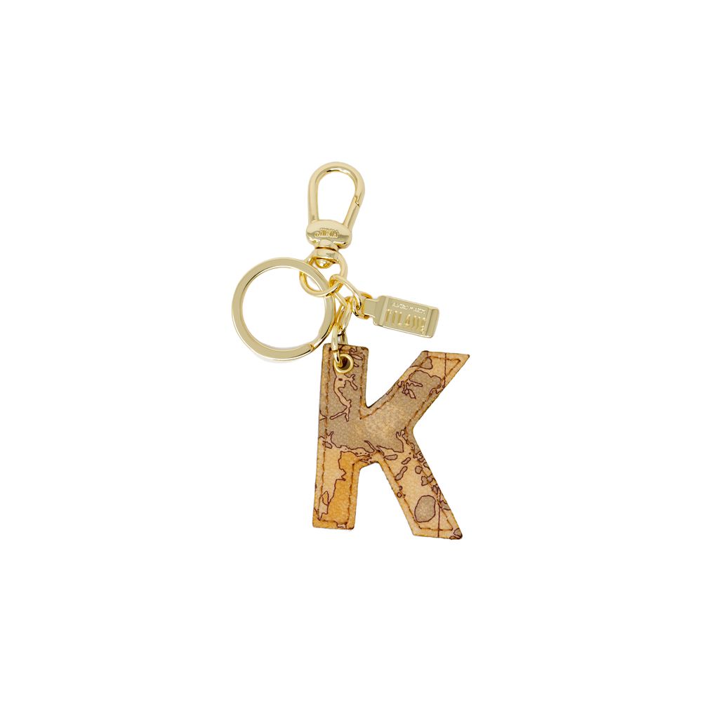 Alviero Martini Prima Classe Beige Cotton Keychain