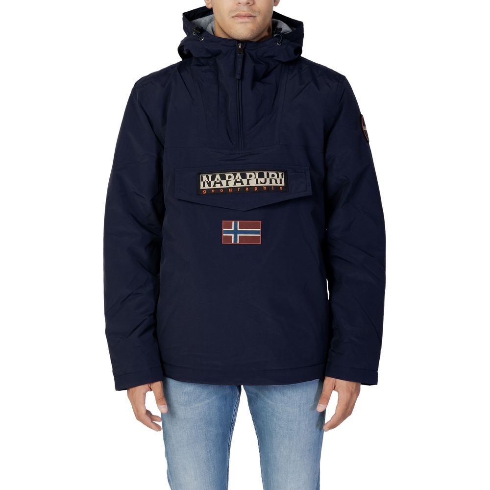Napapijri Blue Nylon Coat