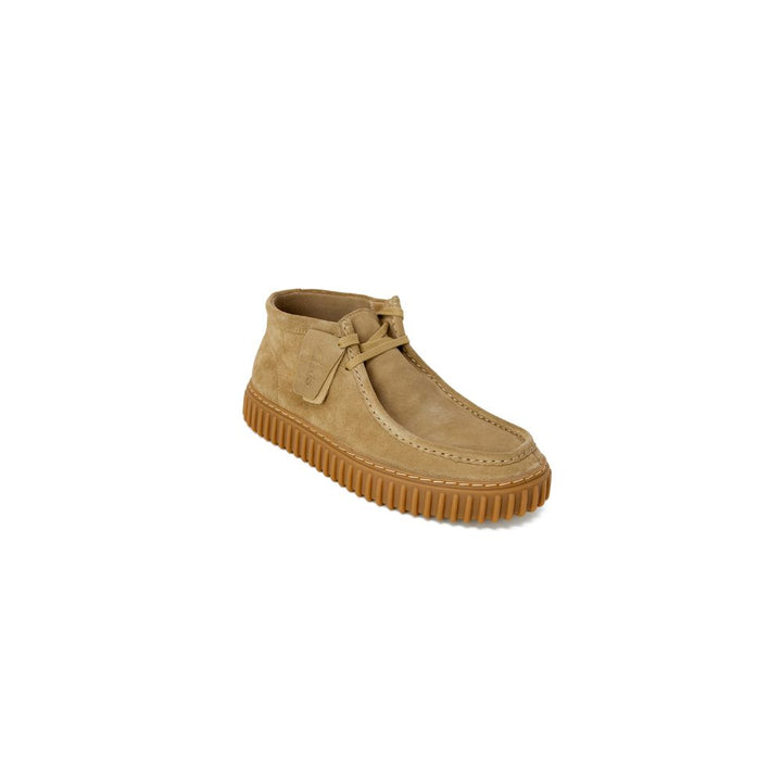 Clarks Beige Leather Ankle Boots