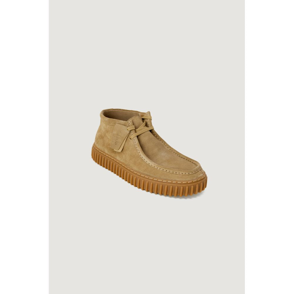 Clarks Beige Leather Ankle Boots