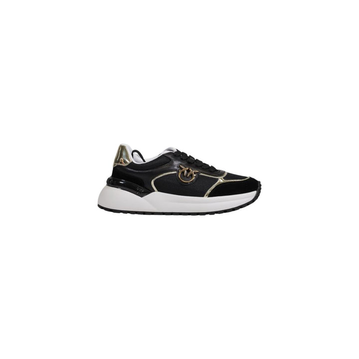 PINKO Black Leather Low Top Sneakers