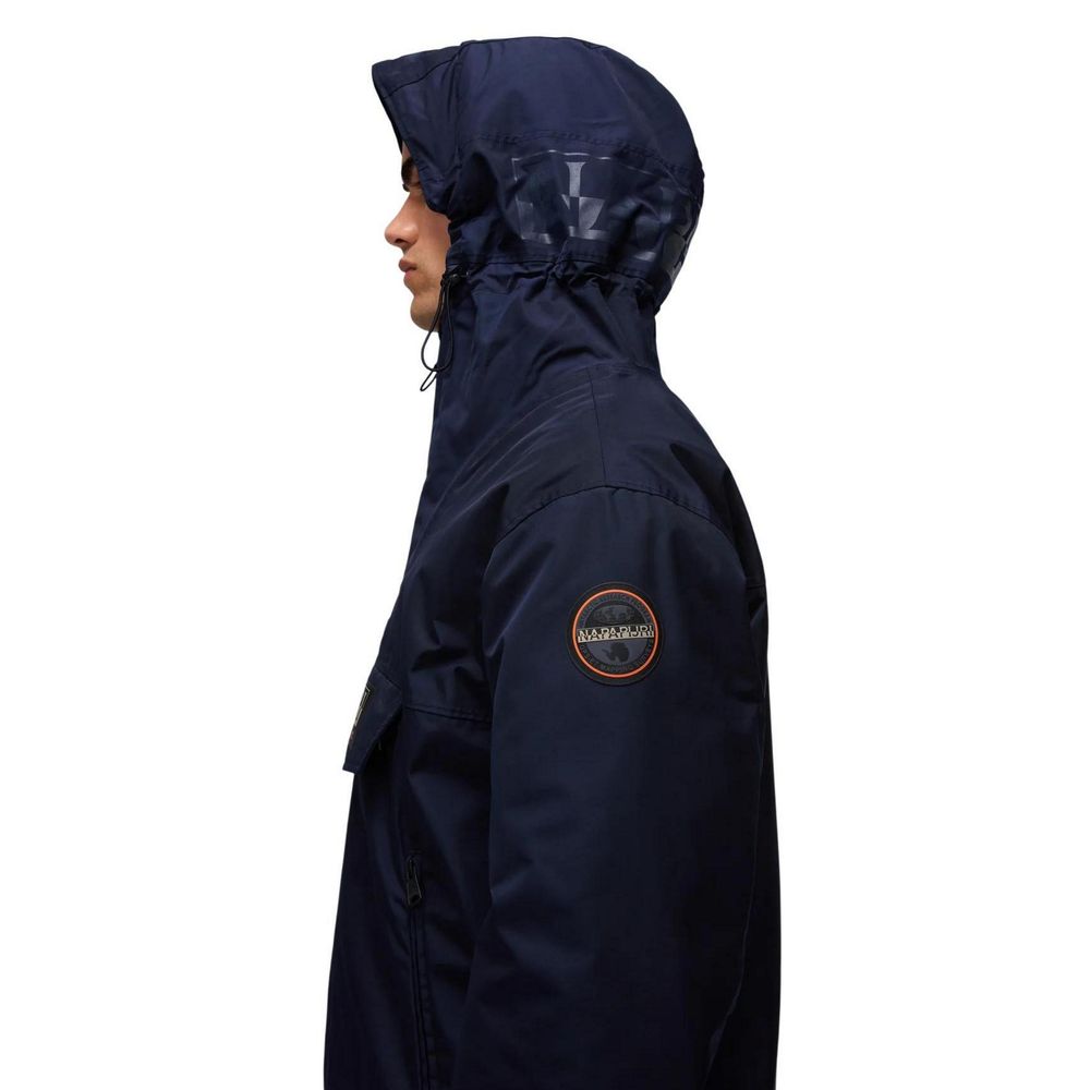 Napapijri Blue Polyester Rain Coat