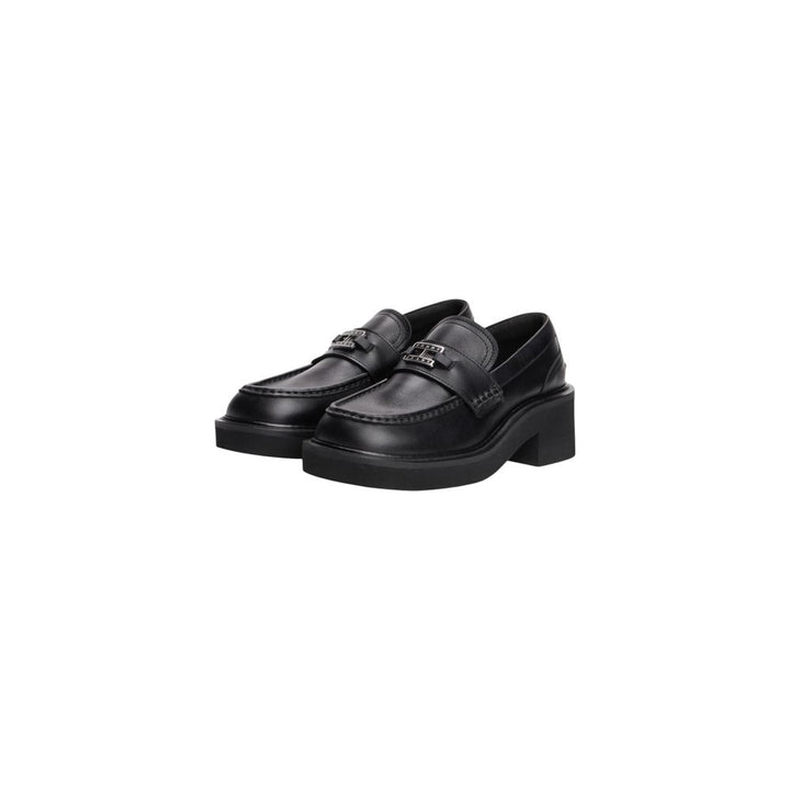 Tommy Hilfiger Jeans Black Leather High Heel Pumps