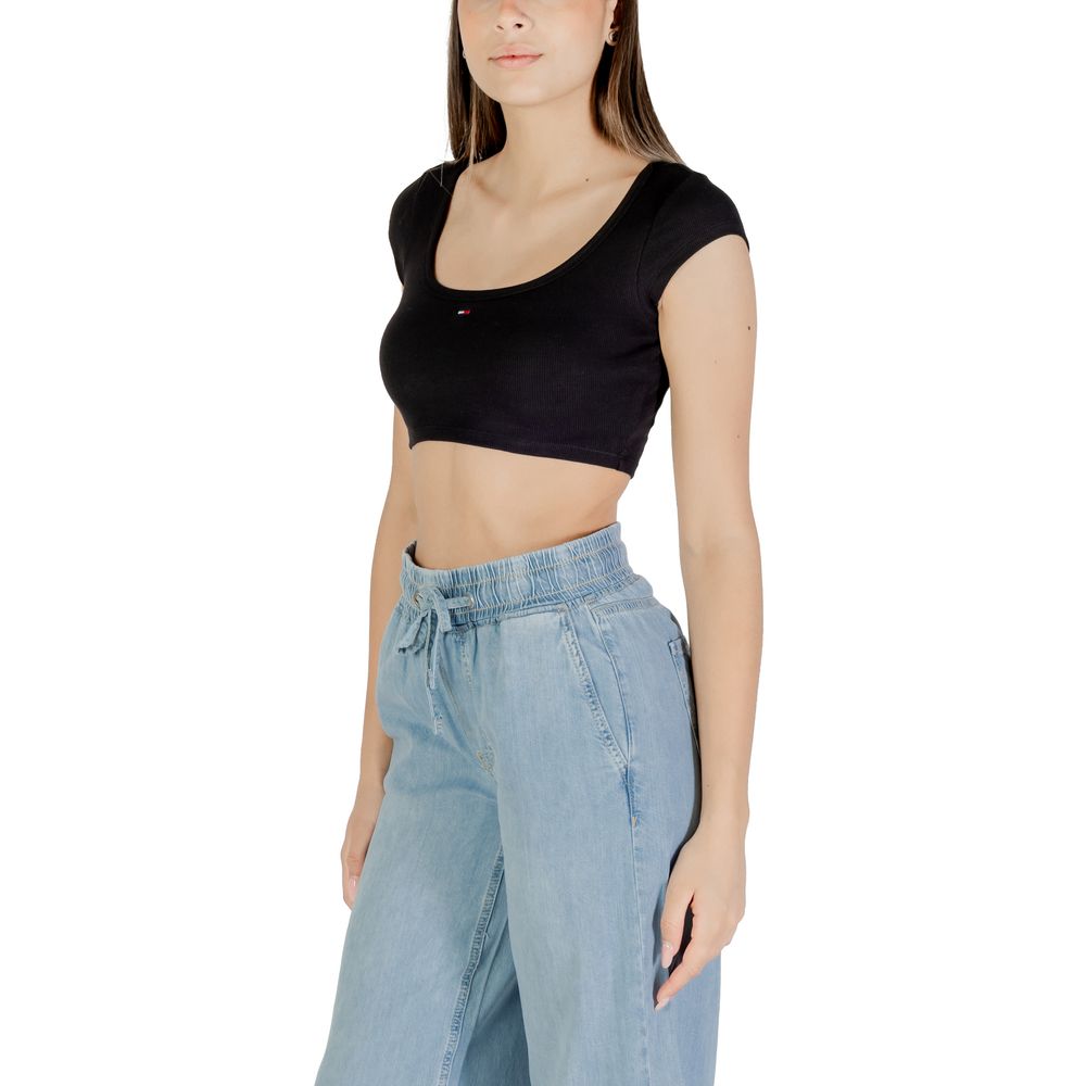 Tommy Hilfiger Jeans Black Cotton T-Shirt