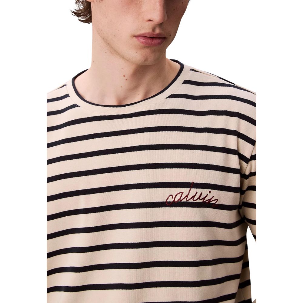 Calvin Klein Jeans White Cotton Long Sleeve T-Shirt