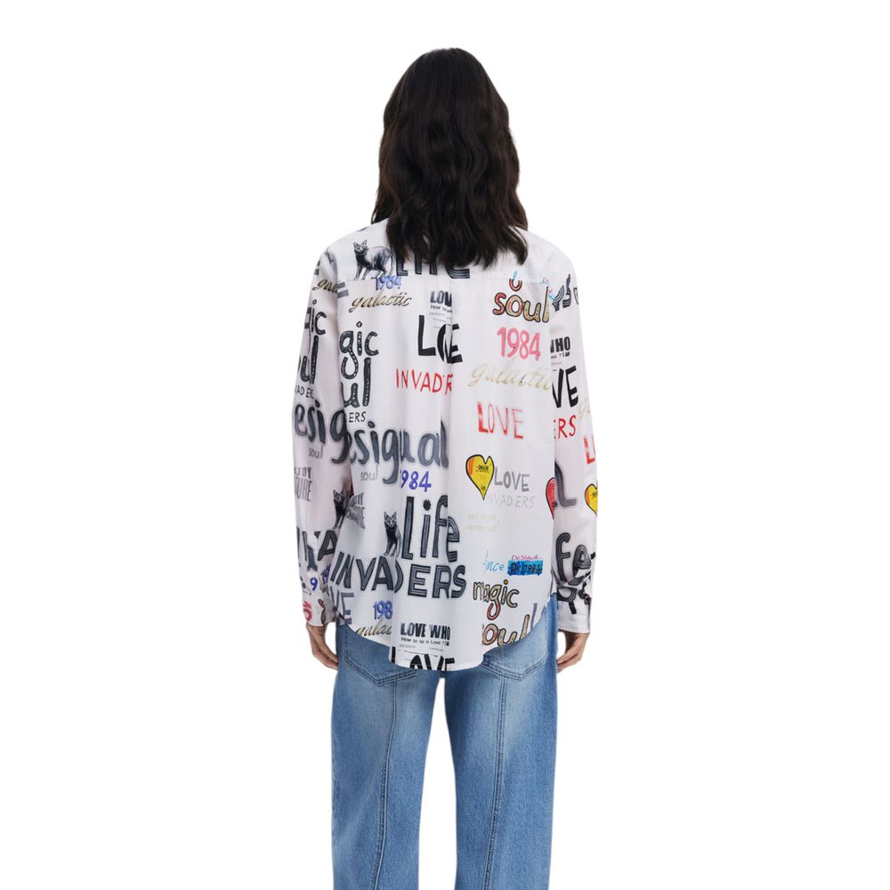 Desigual White Cotton Blouse