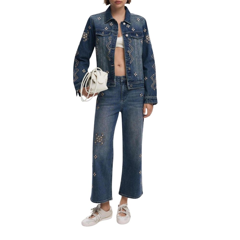 Desigual Blue Cotton Bootcut Jeans