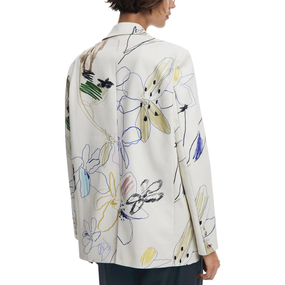 Desigual Cream Cotton Blazer