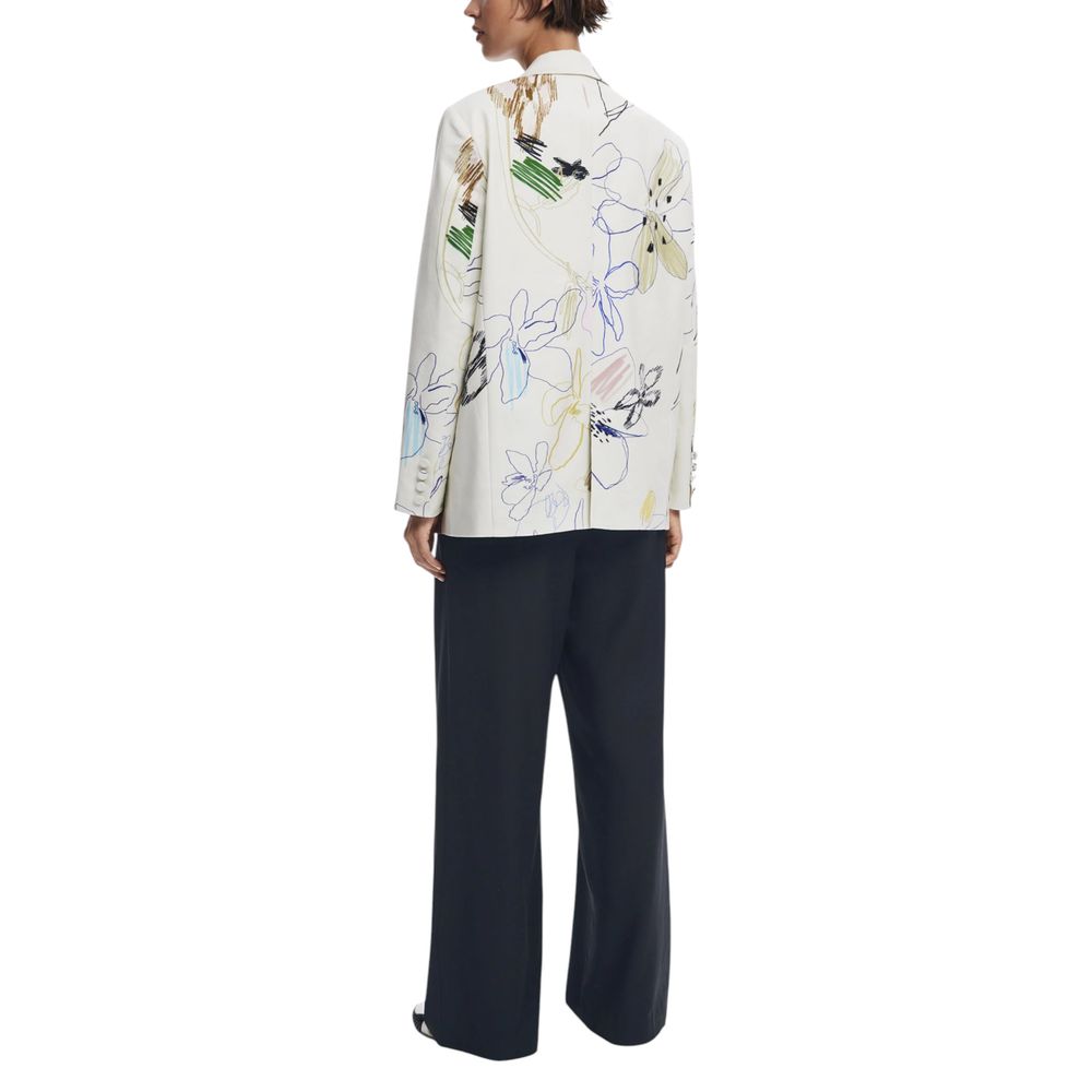 Desigual Cream Cotton Blazer
