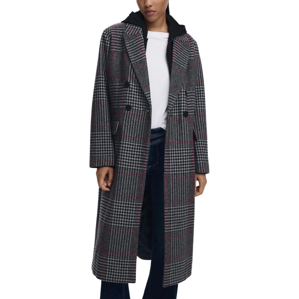 Desigual Gray Polyester Coat