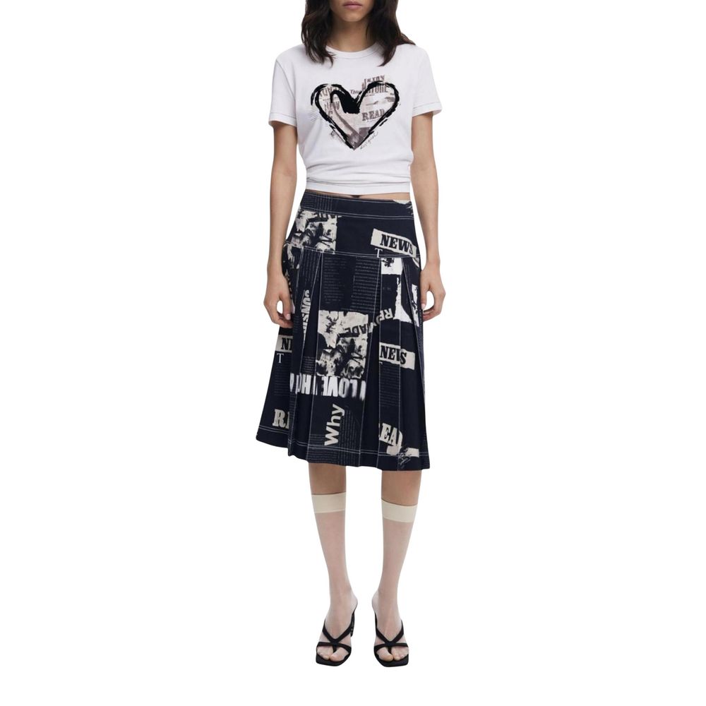 Desigual White Cotton T-Shirt