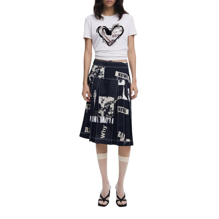 Desigual White Cotton T-Shirt