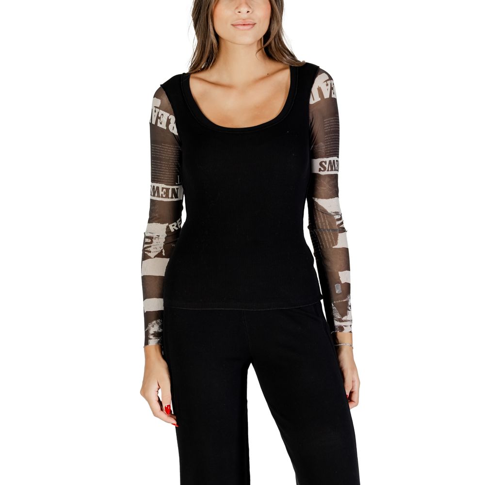 Desigual Black Cotton Long Sleeve T-Shirt