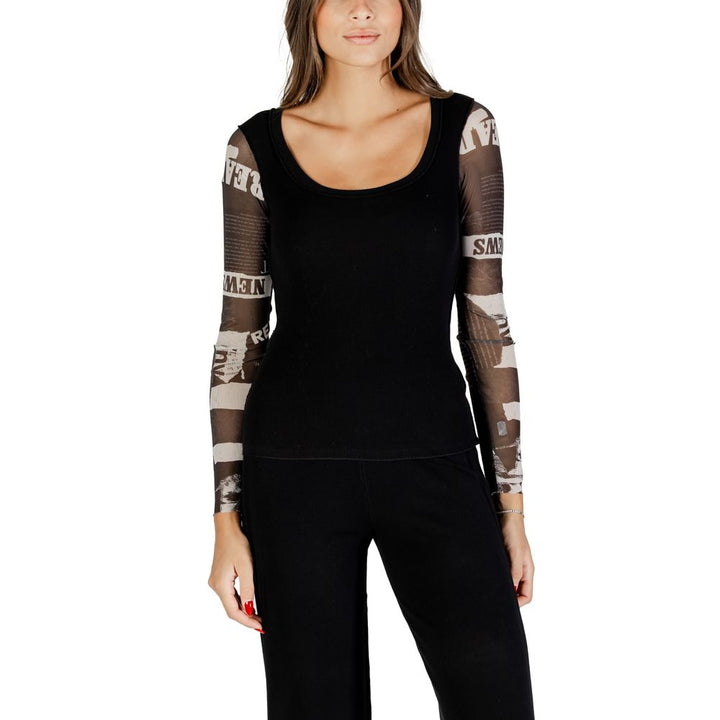 Desigual Black Cotton Long Sleeve T-Shirt