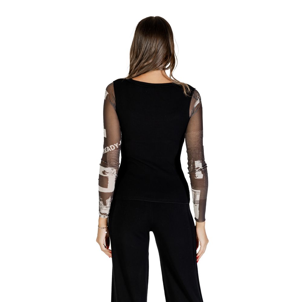 Desigual Black Cotton Long Sleeve T-Shirt