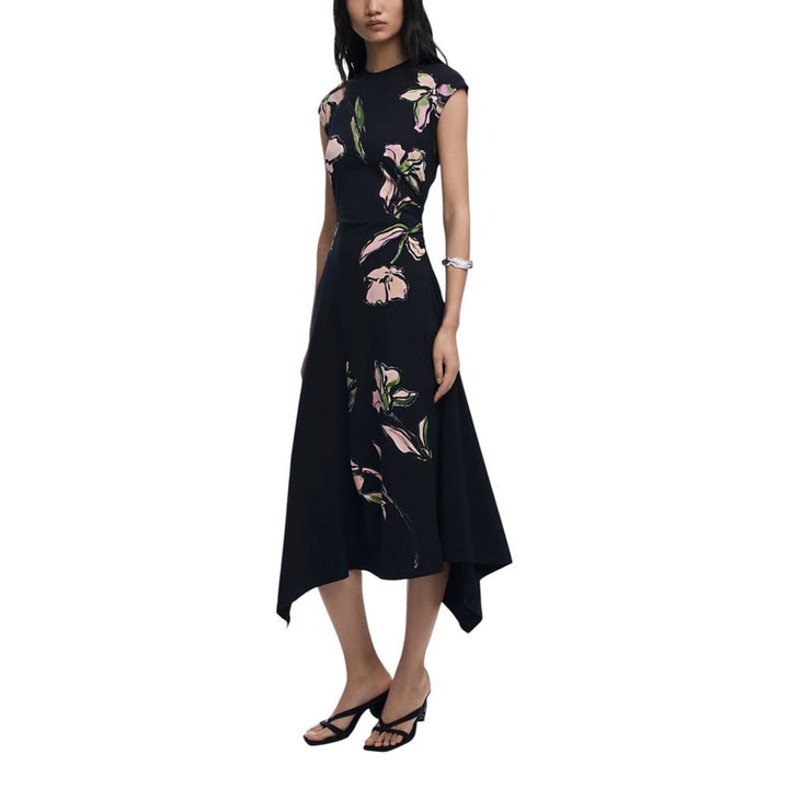 Desigual Black Cotton Long Dress