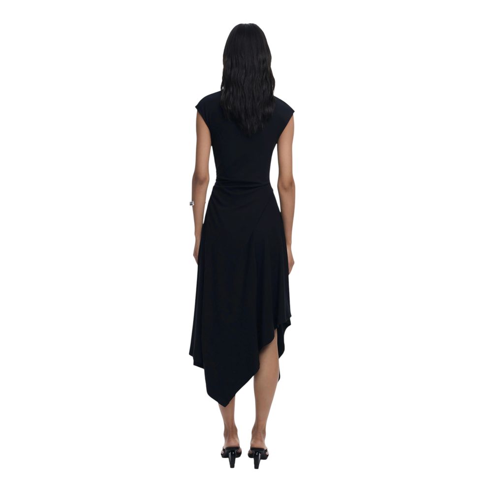 Desigual Black Cotton Long Dress