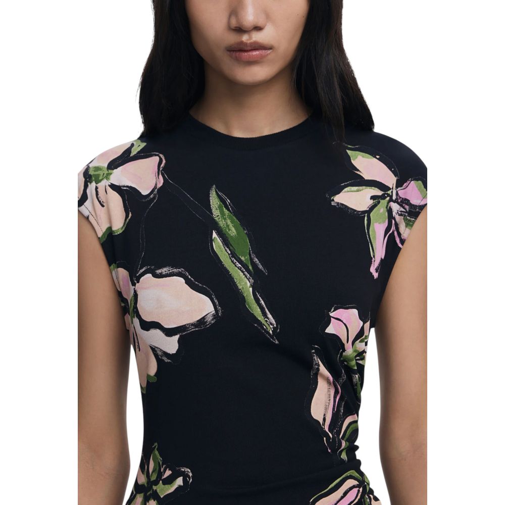 Desigual Black Cotton Long Dress