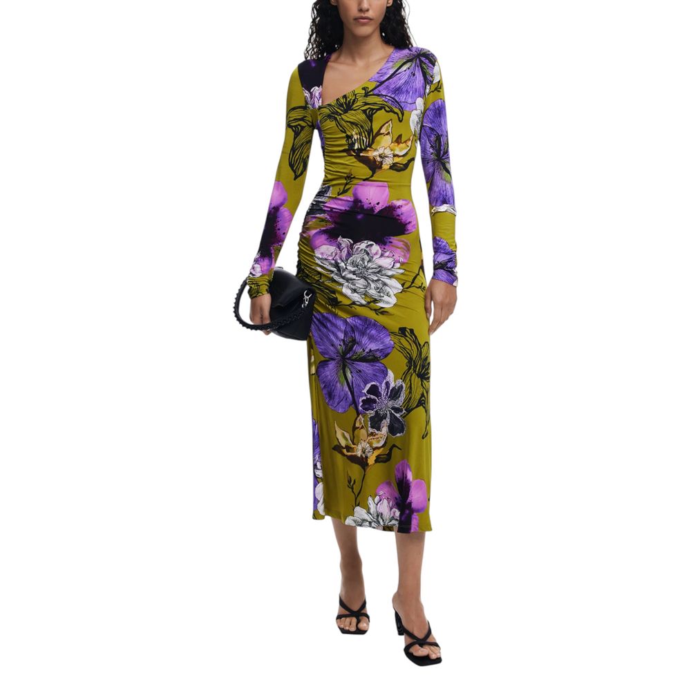 Desigual Bicolor Viscose Long Dress