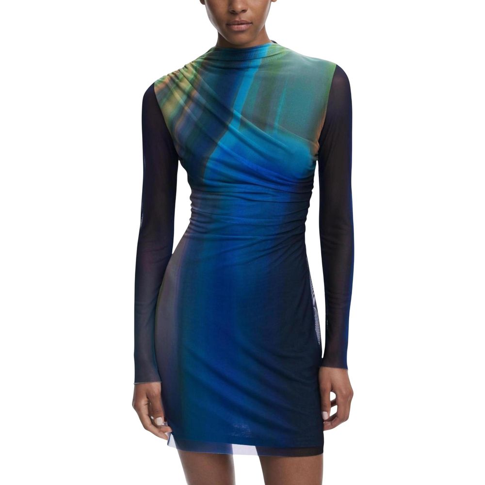 Desigual Blue Polyester Short Dress