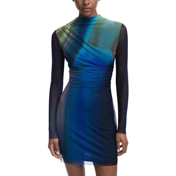 Desigual Blue Polyester Short Dress