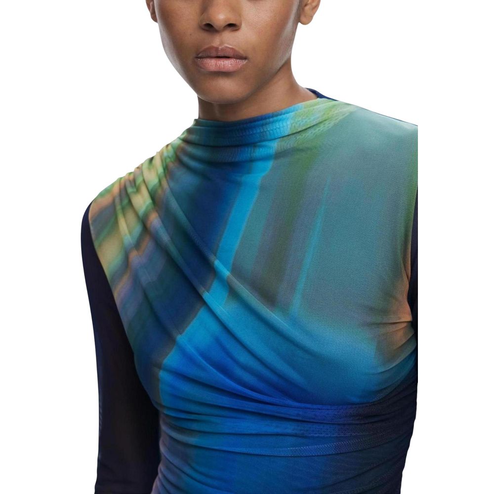 Desigual Blue Polyester Short Dress