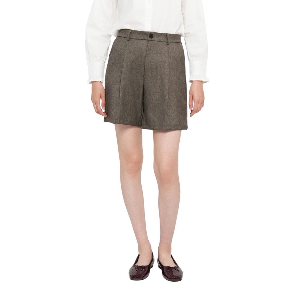 Jacqueline De Yong Brown Polyester Bermuda Shorts