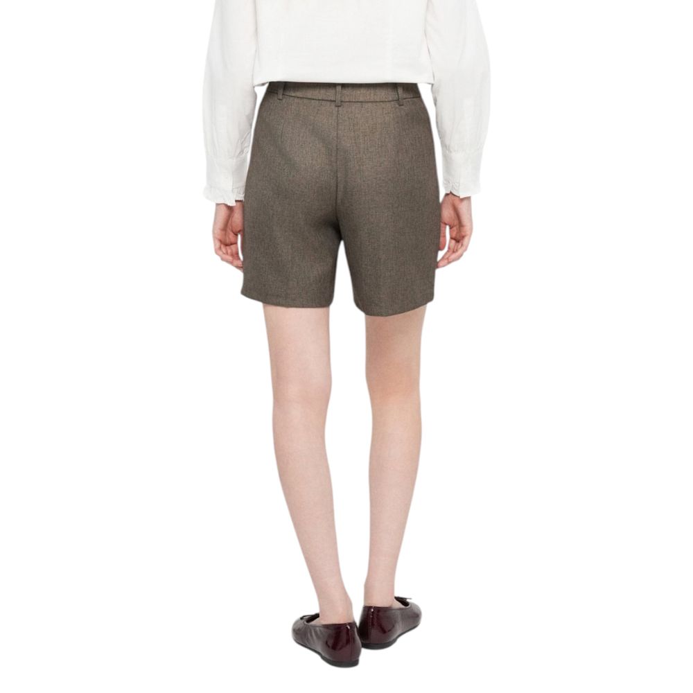Jacqueline De Yong Brown Polyester Bermuda Shorts