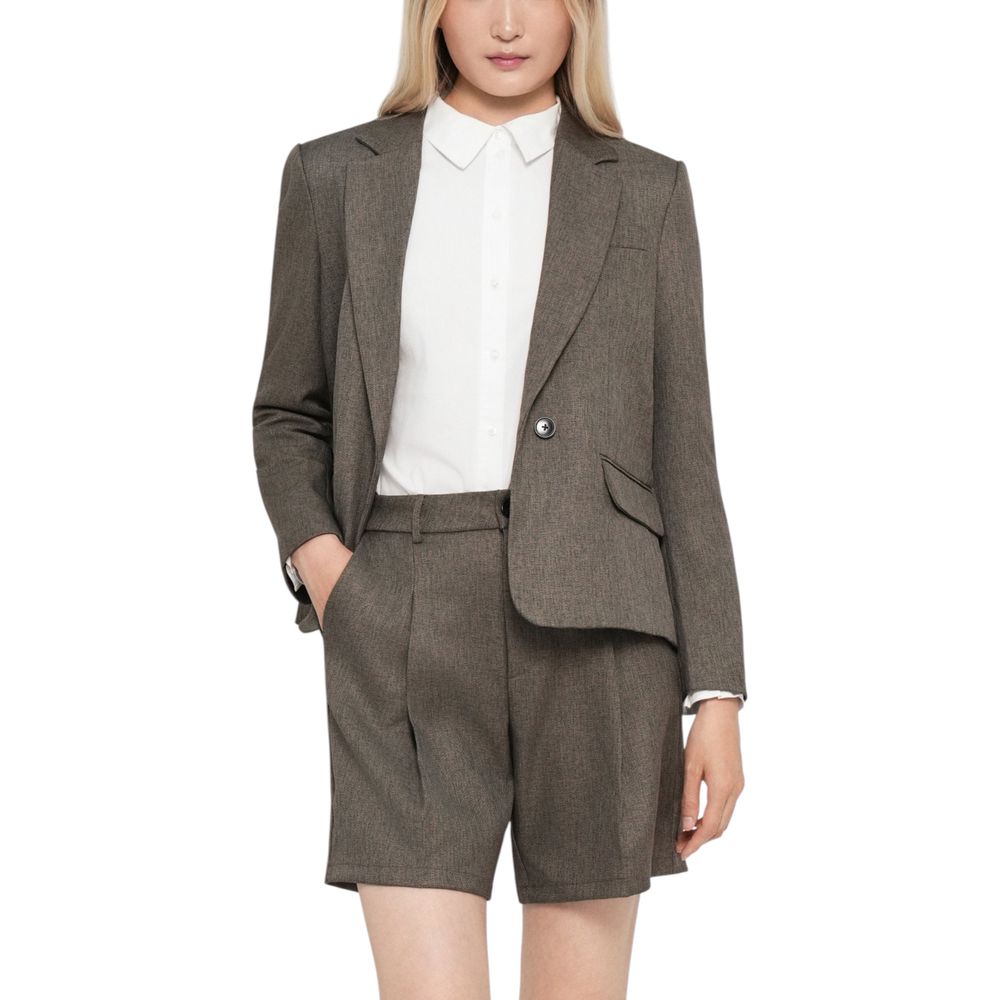 Jacqueline De Yong Brown Polyester Bermuda Shorts