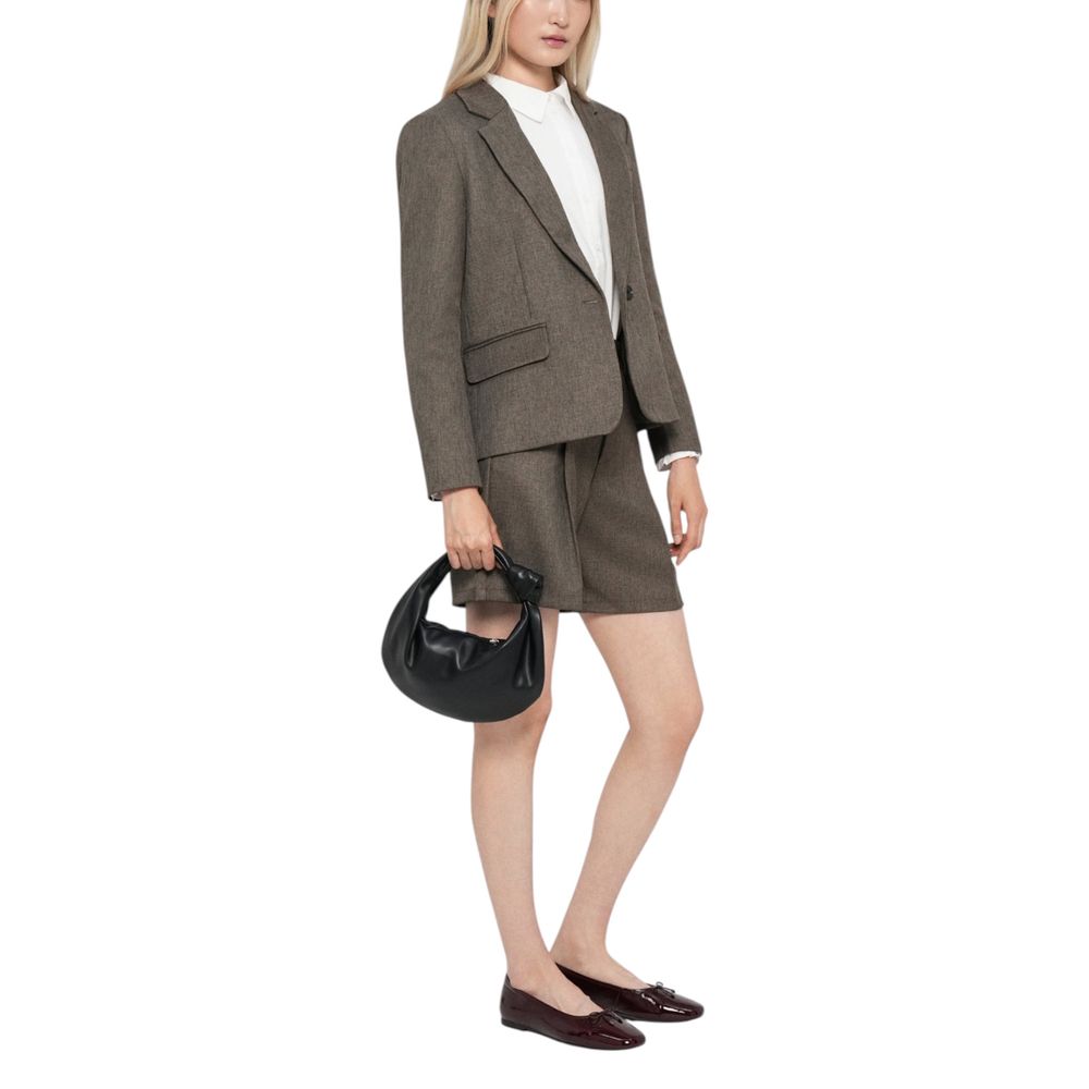Jacqueline De Yong Brown Polyester Bermuda Shorts