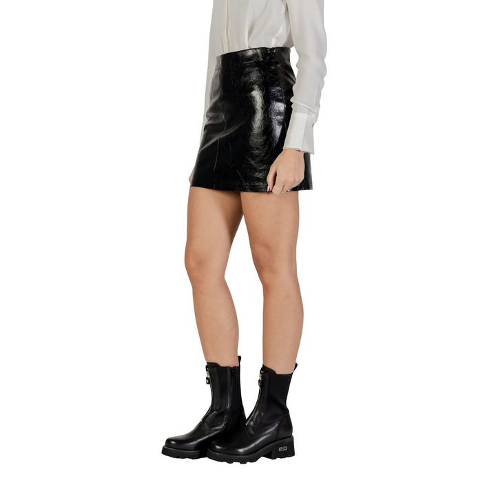Jacqueline De Yong Black Polyester Mini Skirt